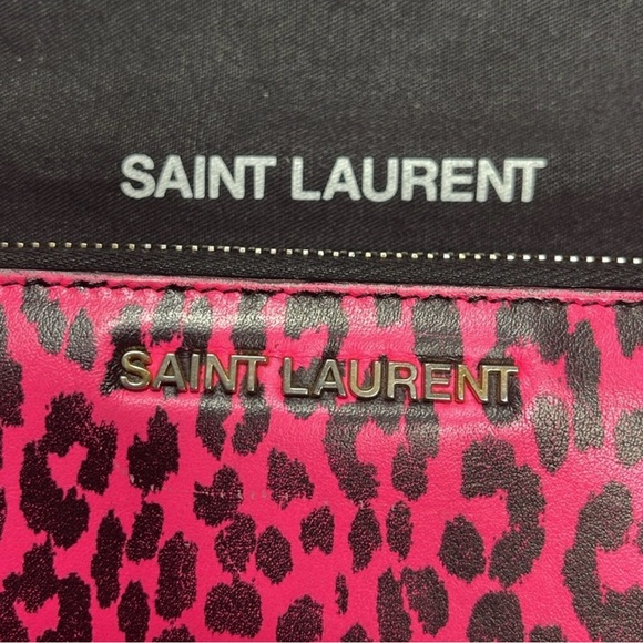 Saint Laurent Pink and Black Leopard Long Wallet - Picture 2 of 8